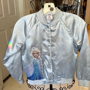 Disney Frozen Girls Jacket w/snowflakes & elisa on Front Size 7/8